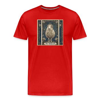Schaf, der Magier - Männer Premium Bio T-Shirt - Rot - Vorne - Damien (186cm)