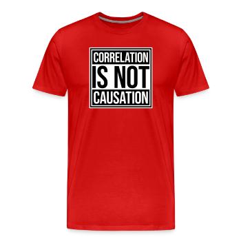 Correlation Is Not Causation Nerd Wissenschaft - Männer Premium Bio T-Shirt - Rot - Vorne - Damien (186cm)