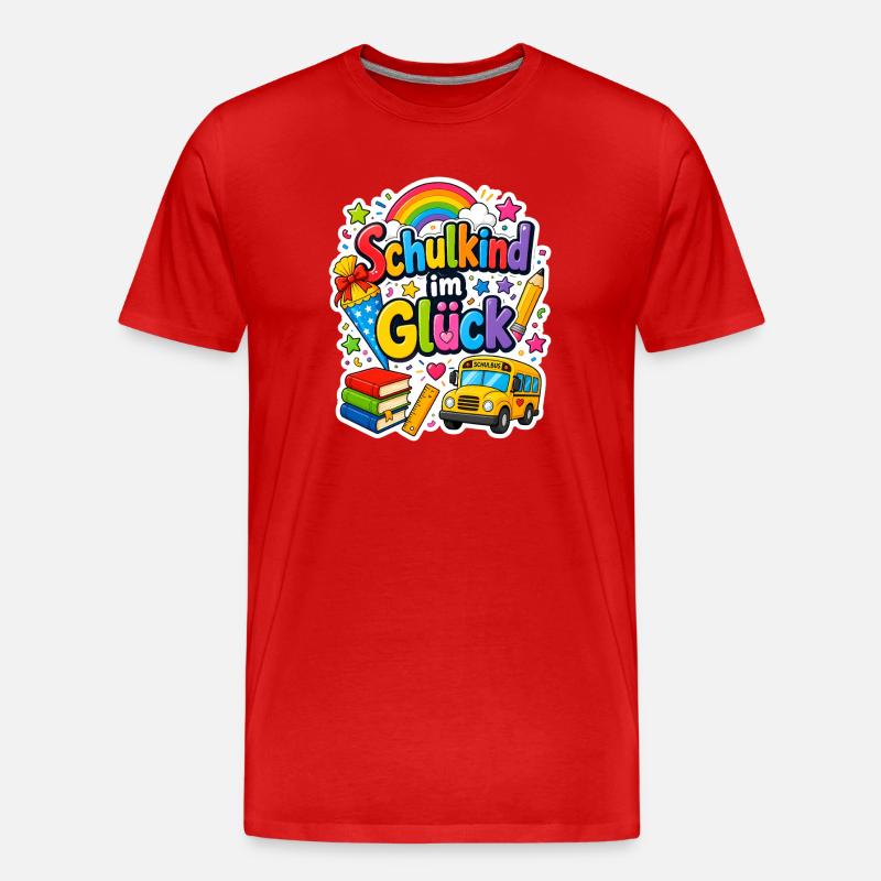 Schulkind 2026 Einschulung 2026 Schulanfang - Männer Premium Bio T-Shirt - Rot