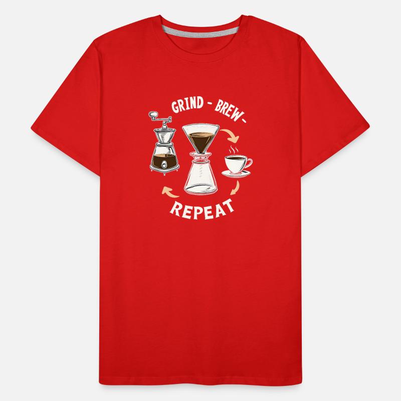 Grind Brew Repeat Espresso Ritual Männer Premium Bio T-Shirt