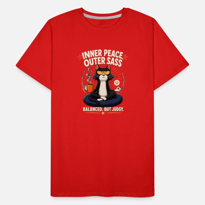 Inner Peace Outer Sass Cat Men's Premium Organic T-Shirt