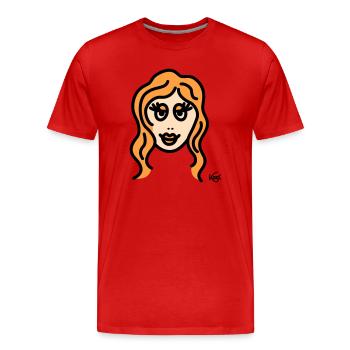 Vierge grande - T-shirt bio Premium Homme - rouge - Devant - Damien (186cm)
