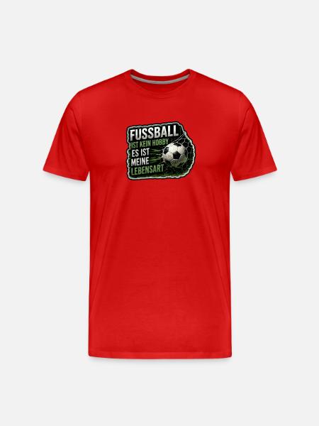 Fußball ist meine Lebensart - Männer Premium Bio T-Shirt - Rot