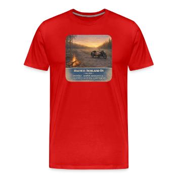 Helveti-Norland OY: Sivupyörä 1955 - Männer Premium Bio T-Shirt - Rot - Vorne - Damien (186cm)