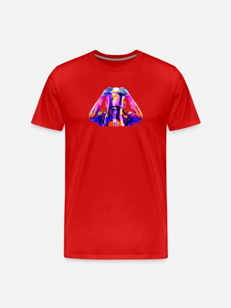 Neon-Astronaut Farbenfrohes Psychedelika - Männer Premium Bio T-Shirt - Rot