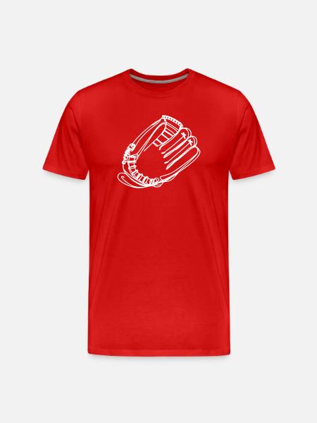 Baseball Glove Sketch - Men's Premium Organic T-Shirt - red