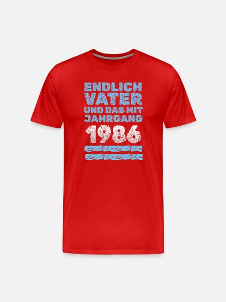 1986 - Männer Premium Bio T-Shirt - Rot
