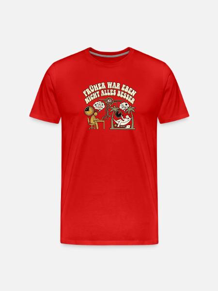 KI Liebhaber - Männer Premium Bio T-Shirt - Rot