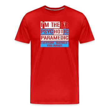 Paramedic - Men's Premium Organic T-Shirt - red - Front - Damien (186cm)