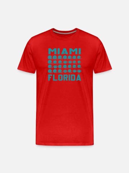 Miami Florida Football Shield - Men's Premium Organic T-Shirt - red