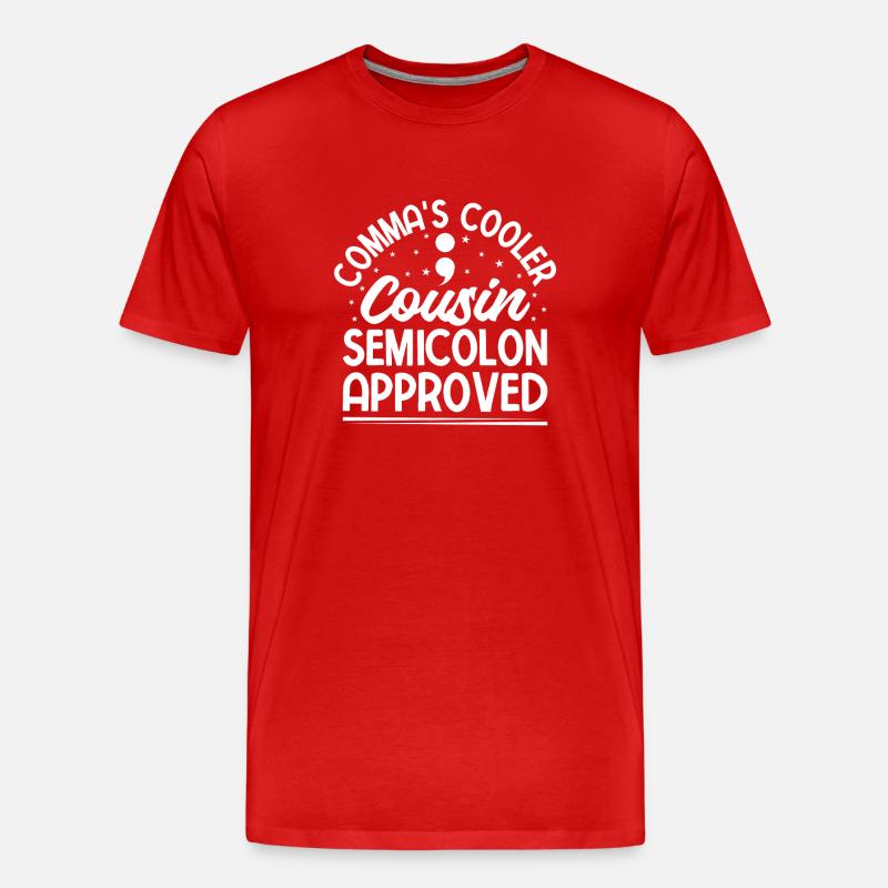 Point-virgule approuvé pour refroidisseur point-virgule - T-shirt bio Premium Homme - rouge