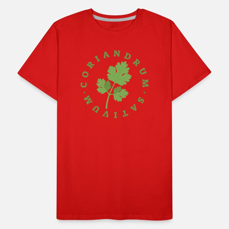Coriander Circular Leaf Emblem Men's Premium Organic T-Shirt