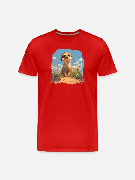 Suricate Erdmännchen - T-shirt bio Premium Homme - rouge