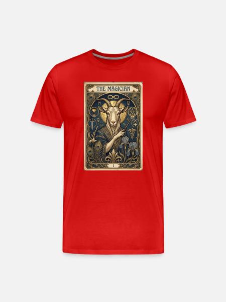 Goat, the magician - Men's Premium Organic T-Shirt - red