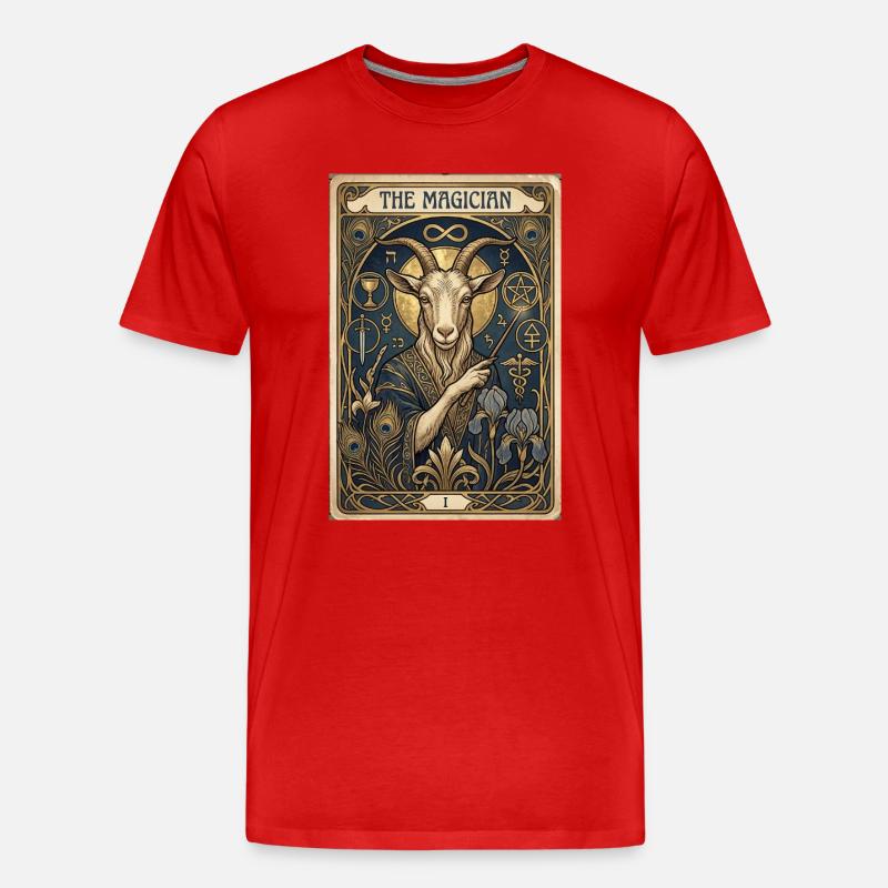 Ziegenbock, der Magier - Männer Premium Bio T-Shirt - Rot