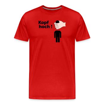 Kopf hoch - Männer Premium Bio T-Shirt - Rot - Vorne - Damien (186cm)
