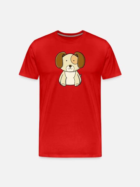 chiot mignon - T-shirt bio Premium Homme - rouge