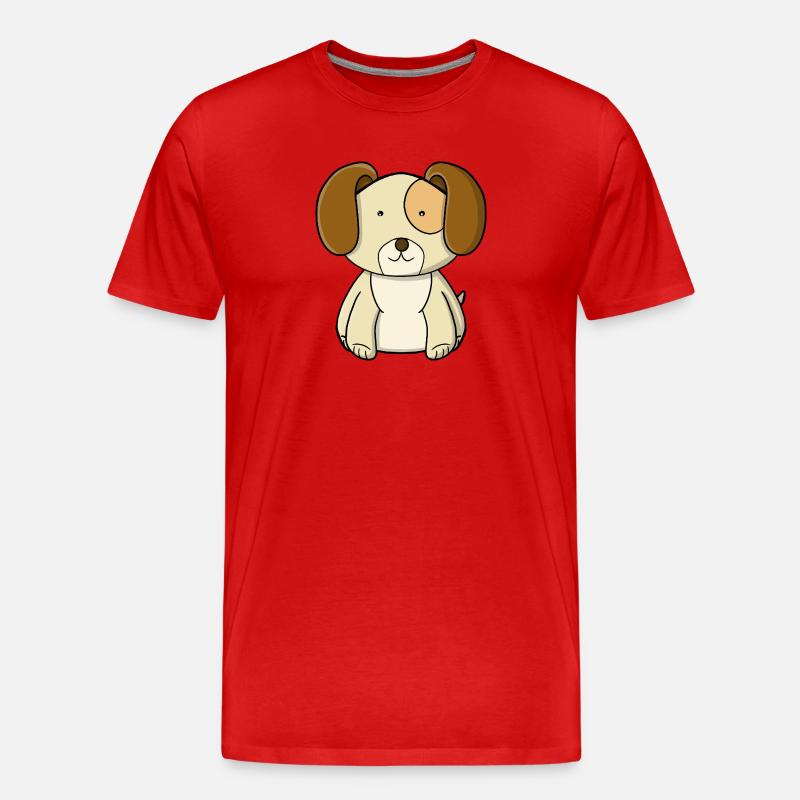süßer Welpe - Männer Premium Bio T-Shirt - Rot