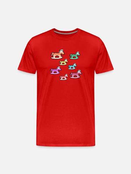 Chevaux - T-shirt bio Premium Homme - rouge