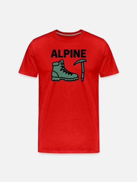 Wanderschuh Eispickel Alpine Bergsteigen Klettern - Men's Premium Organic T-Shirt - red