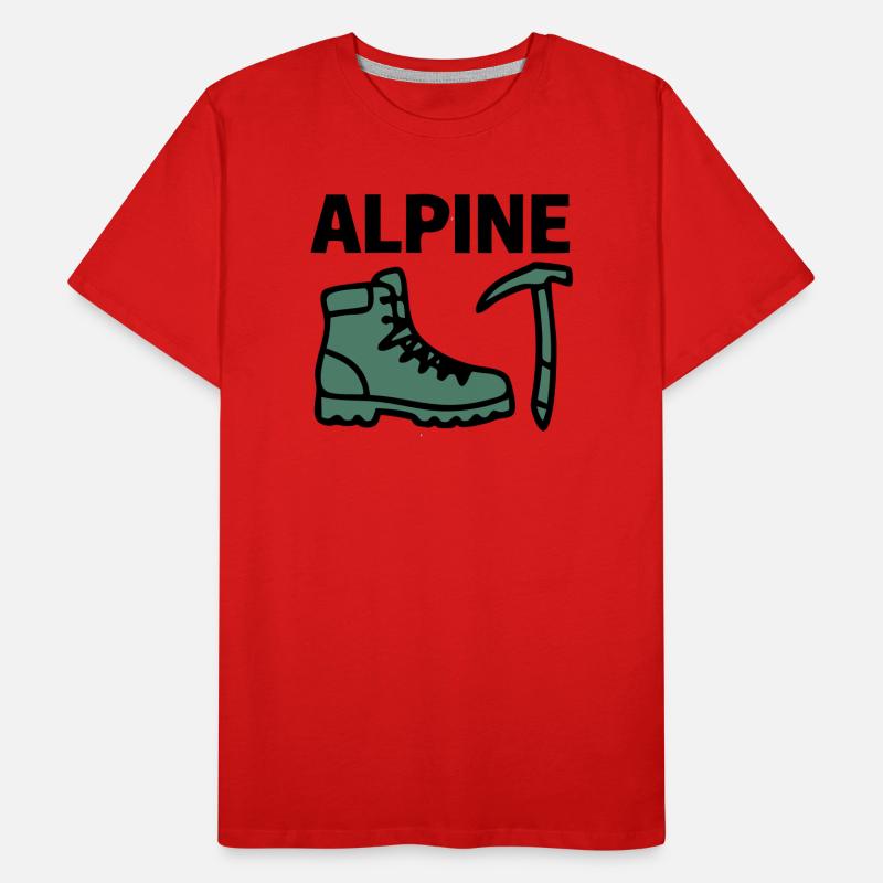 Wanderschuh Eispickel Alpine Bergsteigen Klettern Männer Premium Bio T-Shirt