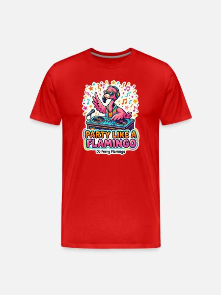 Party Like A Flamingo - Men's Premium Organic T-Shirt - red