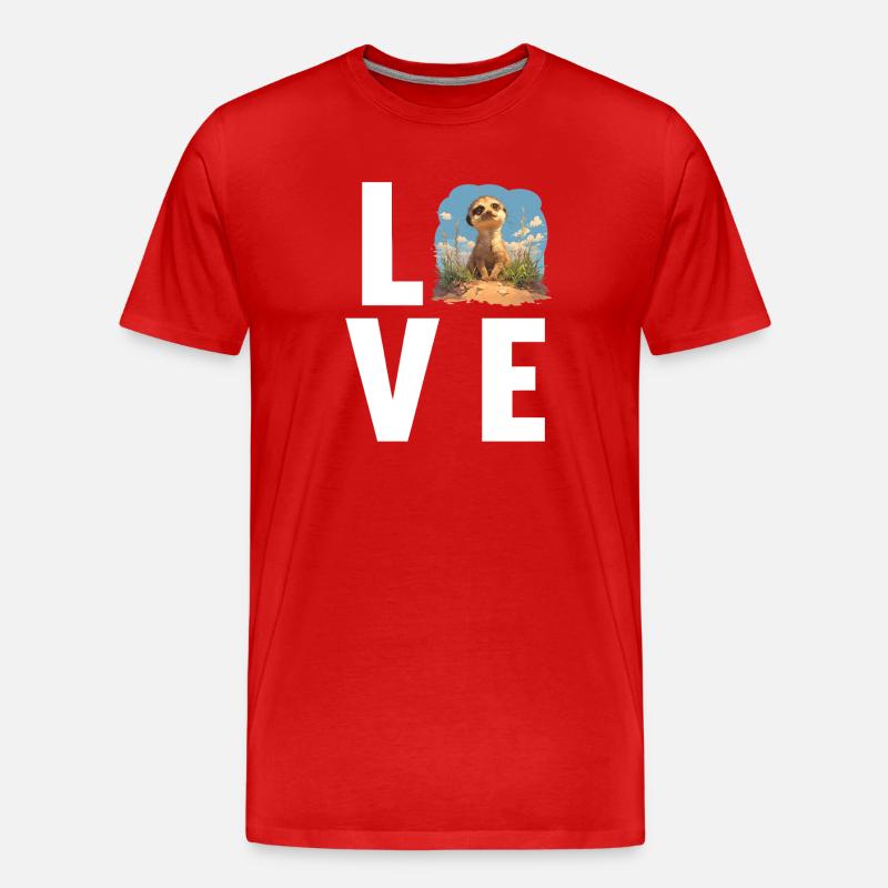 Meerkat Erdmännchen - Männer Premium Bio T-Shirt - Rot