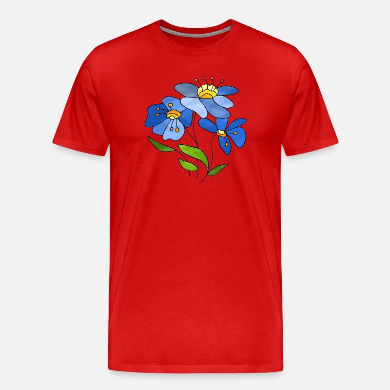 Blumen - Männer Premium Bio T-Shirt - Rot