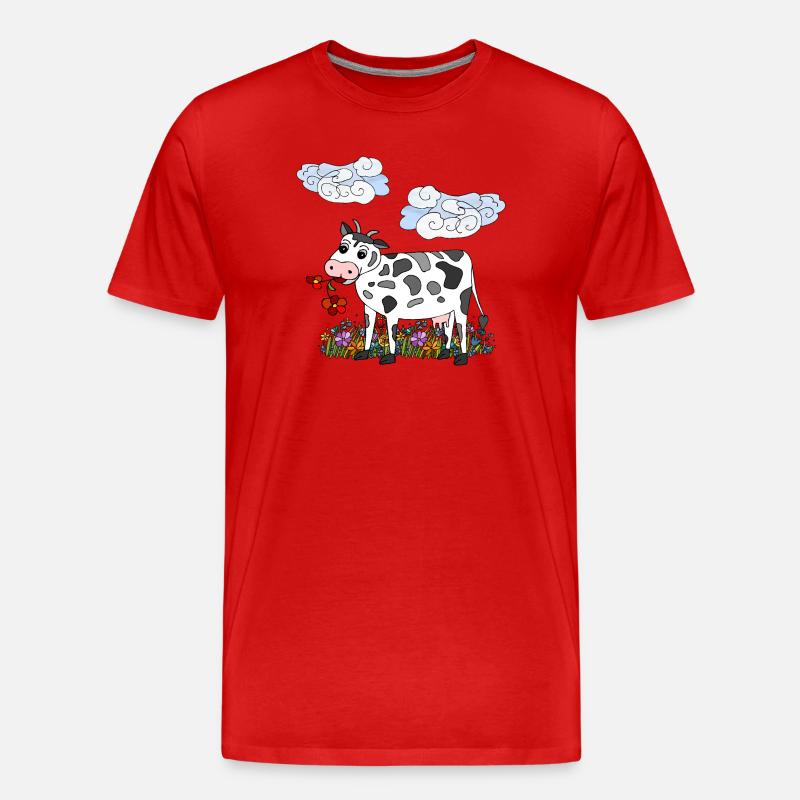 Kuh - Männer Premium Bio T-Shirt - Rot