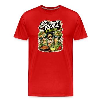 Summer Roll Crew Design de street food vietnamien - T-shirt bio Premium Homme - rouge - Devant - Damien (186cm)