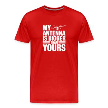 Mon antenne est plus grande que la tienne - T-shirt bio Premium Homme - rouge - Devant - Damien (186cm)