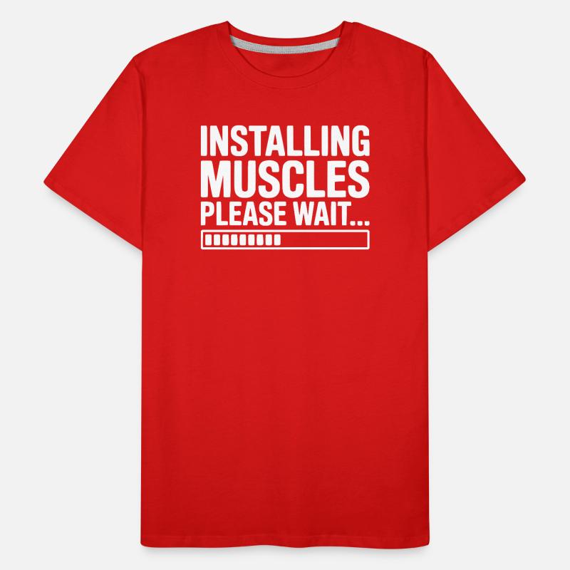 Installing Muscles Please Wait... Men's Premium Organic T-Shirt