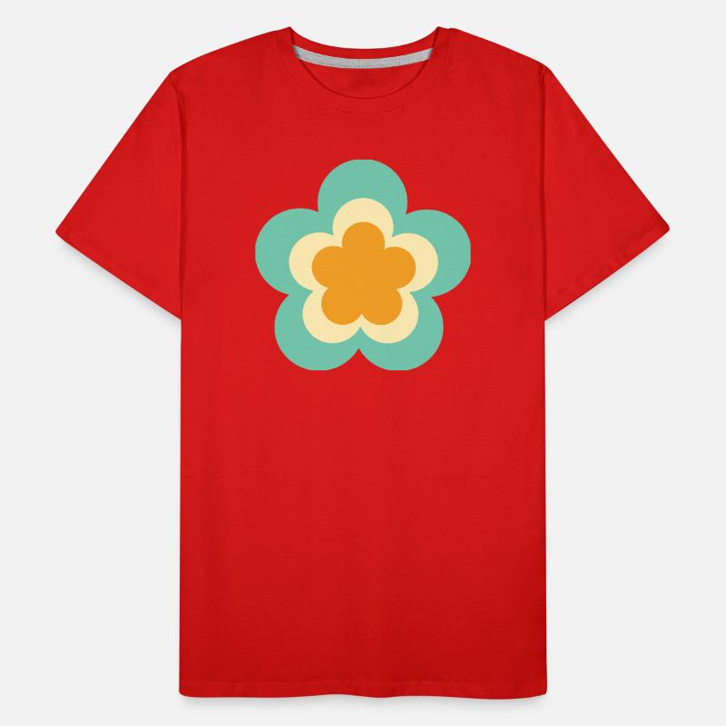 70s Flower Pattern Hippie Gift Men's Premium Organic T-Shirt
