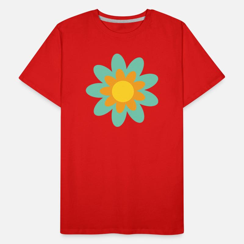 70s Flower Pattern Hippie Gift Men's Premium Organic T-Shirt