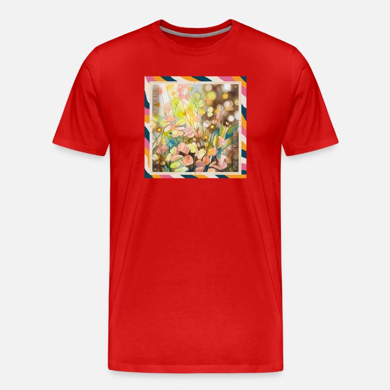Aquarell Floral Wealth - Männer Premium Bio T-Shirt - Rot