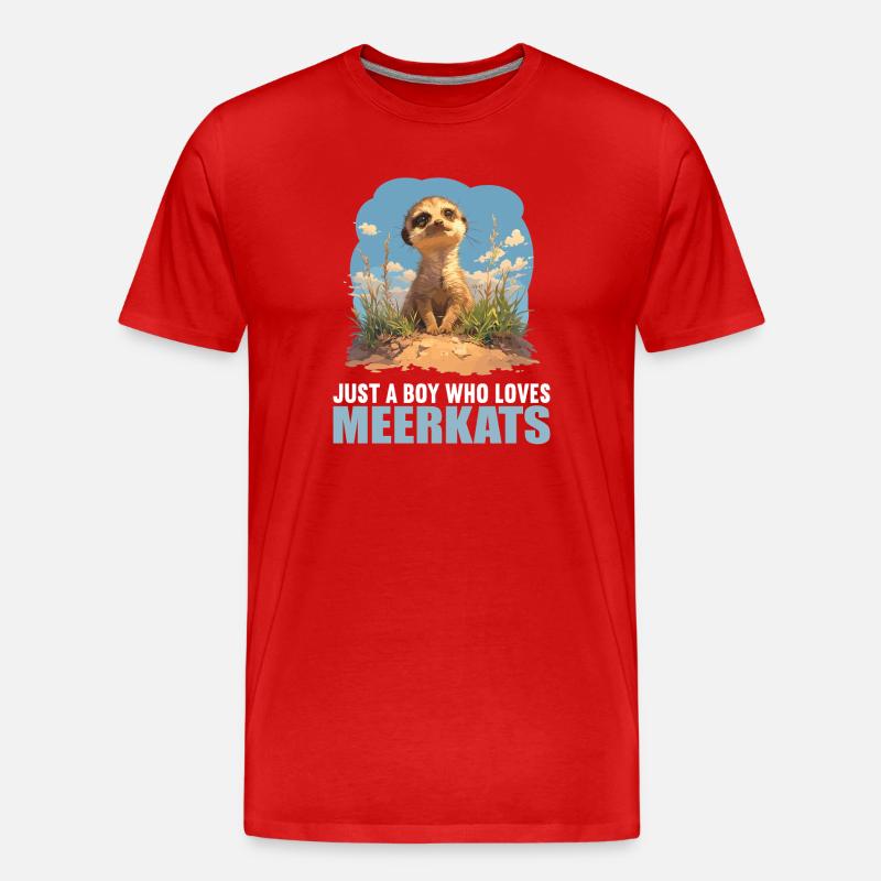 Meerkat Erdmännchen - Männer Premium Bio T-Shirt - Rot