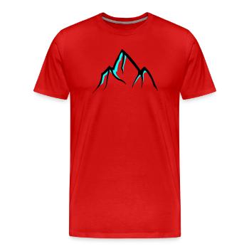 Mountains Mountains - Men's Premium Organic T-Shirt - red - Front - Damien (186cm)