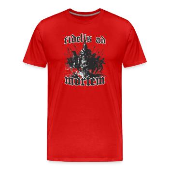 Guerriers légendaires de Sparte, le roi Léonidas Ier - T-shirt bio Premium Homme - rouge - Devant - Damien (186cm)