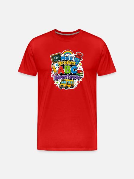 Schulkind 2026 Einschulung 2026 Schulanfang - Männer Premium Bio T-Shirt - Rot