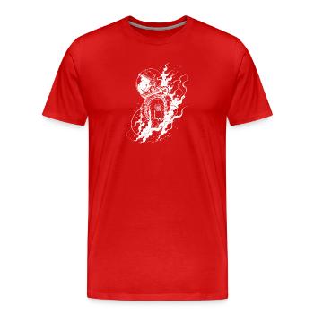 Astronaut between stardust and eternity - Men's Premium Organic T-Shirt - red - Front - Damien (186cm)