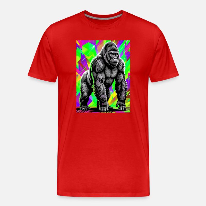 Gorilla - Männer Premium Bio T-Shirt - Rot