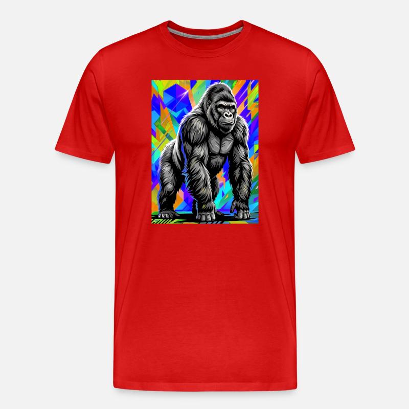 Gorilla - Männer Premium Bio T-Shirt - Rot