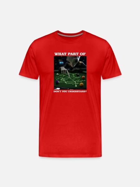 Billiards Physics Alien Nerd Pool Player - Men's Premium Organic T-Shirt - red
