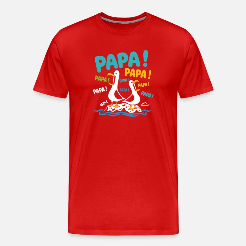 Papas oiseaux  - T-shirt bio Premium Homme - rouge