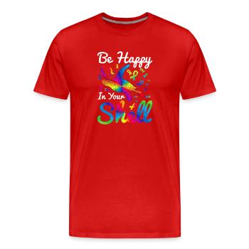 Autismus Community Autismus Schildkröte Bunt - Männer Premium Bio T-Shirt - Rot - Vorne - Damien (186cm)