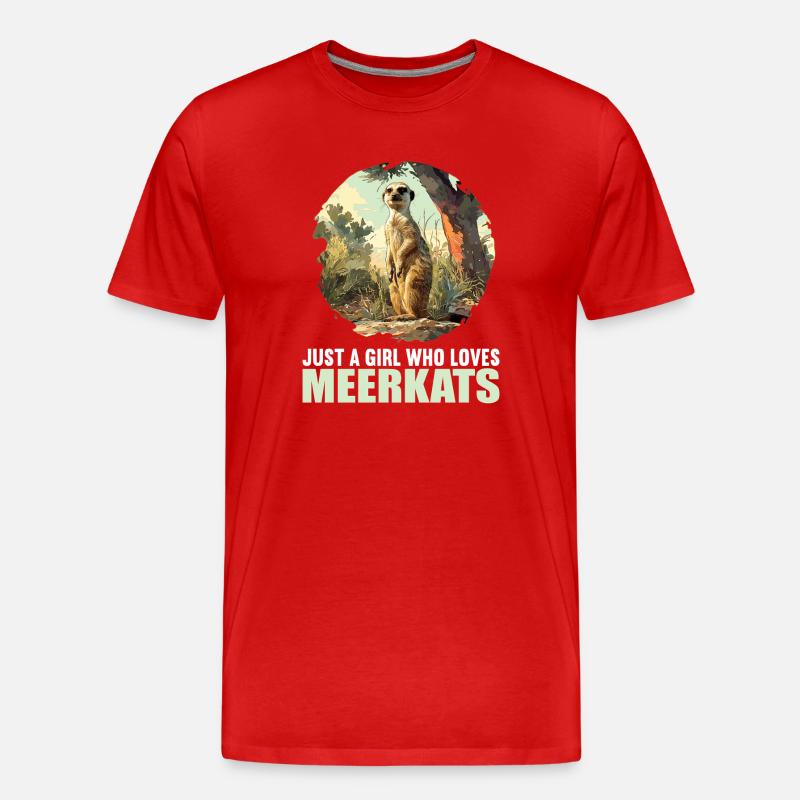 Meerkat Erdmännchen - Männer Premium Bio T-Shirt - Rot