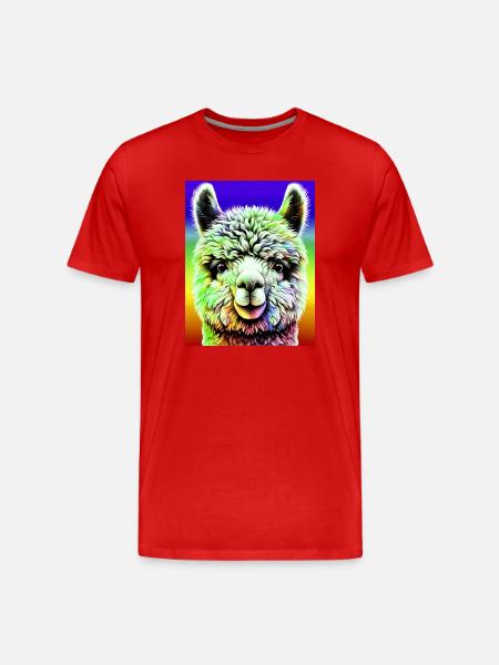 Alpaca - Men's Premium Organic T-Shirt - red