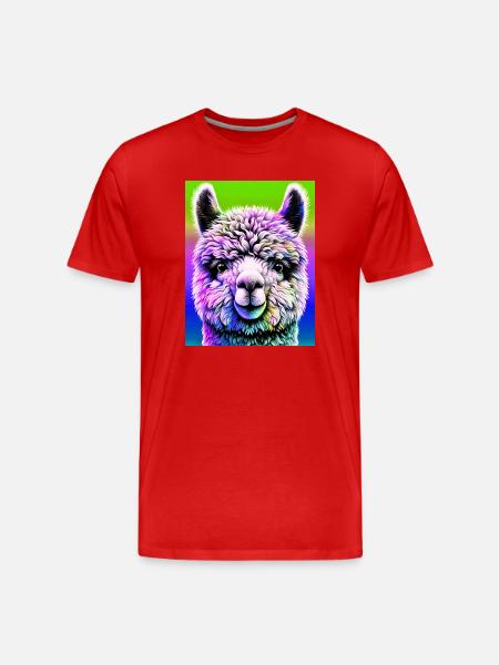 Alpaca - Men's Premium Organic T-Shirt - red