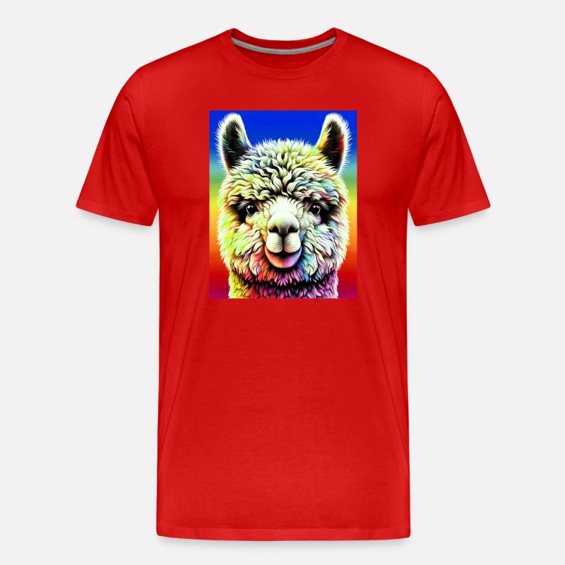 Alpaka - Männer Premium Bio T-Shirt - Rot