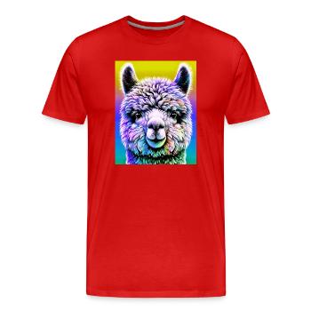 Alpaca - Men's Premium Organic T-Shirt - red - Front - Damien (186cm)